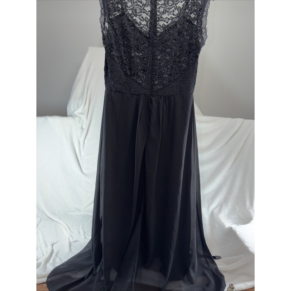 Classic Timeless Miusol Gown Black Lace Top Long Chiffon Skirt Gown Med Elegant‎ - Picture 4 of 12